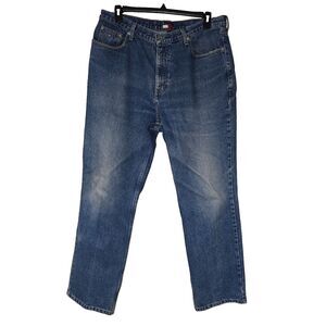 Tommy Hilfiger Men's Blue Denim Jeans  - Classic Fit, 5-Pocket, Distressed